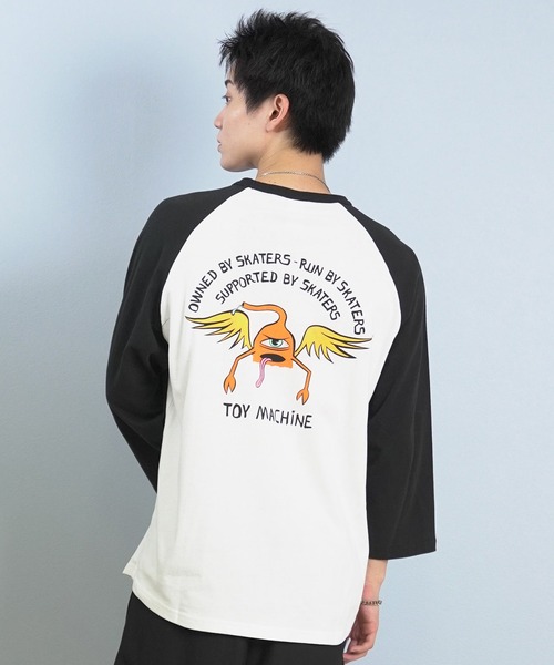 TOY　MACHINE（トイ　マシーン）の「TOY MACHINE/トイマシーン 七分 長袖 Tシャツ ロンT ラグラン バックプリント ロゴ オーバーサイズ RGL 3/4 TEE MTMFFLT4（Tシャツ/カットソー・メンズ・ホワイト系その他2/ホワイト系その他3/ホワイト系その他・XL/L/M）」の5枚目の写真