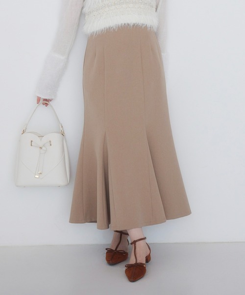 VIS（ビス）の「【美easy】ウーリッシュマーメイドスカート/セットアップ対応・イージーケア（スカート・レディース・ダークブラウン/ベージュ系その他2/ベージュ/ブラック/グレー/オフホワイト・SS/S/M/L）」の5枚目の写真