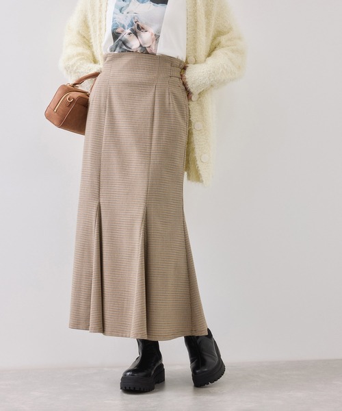 VIS（ビス）の「【美easy】ウーリッシュマーメイドスカート/セットアップ対応・イージーケア（スカート・レディース・ダークブラウン/ベージュ系その他2/ベージュ/ブラック/グレー/オフホワイト・SS/S/M/L）」の6枚目の写真