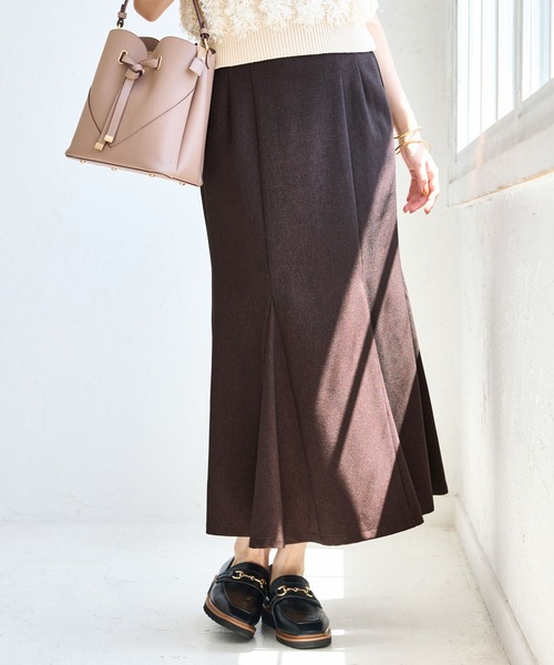 VIS（ビス）の「【美easy】ウーリッシュマーメイドスカート/セットアップ対応・イージーケア（スカート・レディース・ダークブラウン/ベージュ系その他2/ベージュ/ブラック/グレー/オフホワイト・SS/S/M/L）」の15枚目の写真