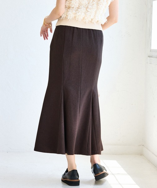 VIS（ビス）の「【美easy】ウーリッシュマーメイドスカート/セットアップ対応・イージーケア（スカート・レディース・ダークブラウン/ベージュ系その他2/ベージュ/ブラック/グレー/オフホワイト・SS/S/M/L）」の16枚目の写真