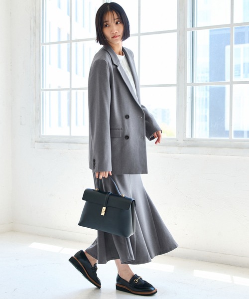 VIS（ビス）の「【美easy】ウーリッシュマーメイドスカート/セットアップ対応・イージーケア（スカート・レディース・ダークブラウン/ベージュ系その他2/ベージュ/ブラック/グレー/オフホワイト・SS/S/M/L）」の17枚目の写真