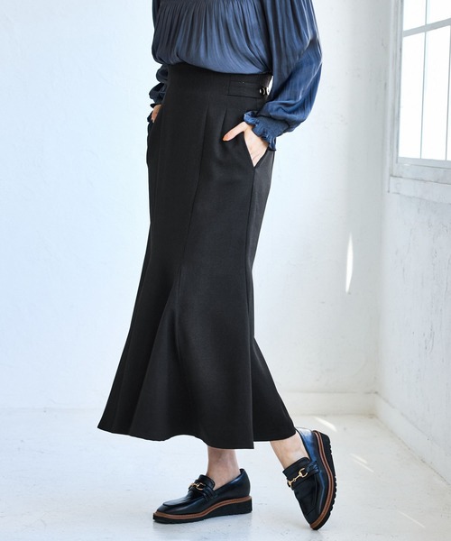 VIS（ビス）の「【美easy】ウーリッシュマーメイドスカート/セットアップ対応・イージーケア（スカート・レディース・ダークブラウン/ベージュ系その他2/ベージュ/ブラック/グレー/オフホワイト・SS/S/M/L）」の21枚目の写真