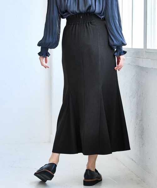 VIS（ビス）の「【美easy】ウーリッシュマーメイドスカート/セットアップ対応・イージーケア（スカート・レディース・ダークブラウン/ベージュ系その他2/ベージュ/ブラック/グレー/オフホワイト・SS/S/M/L）」の22枚目の写真