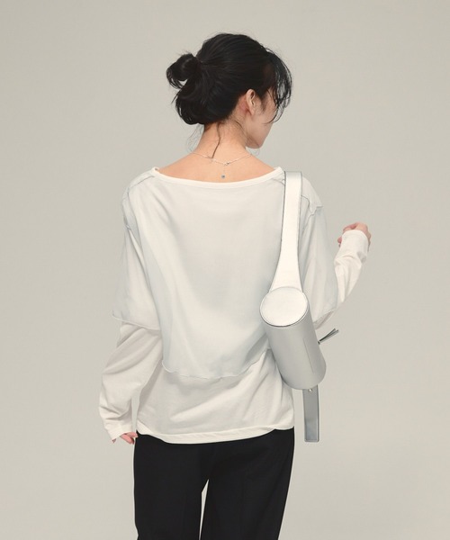 eL（エル）の「【eL】Sheer Layered TEE LS/581445（Tシャツ/カットソー・レディース・グレー系その他/ネイビー系・FREE）」の6枚目の写真