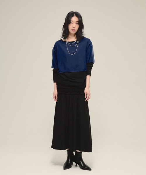 eL（エル）の「【eL】Sheer Layered TEE LS/581445（Tシャツ/カットソー・レディース・グレー系その他/ネイビー系・FREE）」の7枚目の写真