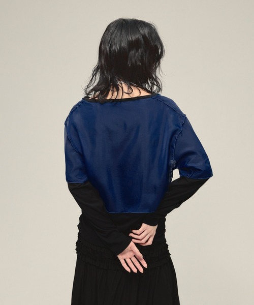 eL（エル）の「【eL】Sheer Layered TEE LS/581445（Tシャツ/カットソー・レディース・グレー系その他/ネイビー系・FREE）」の10枚目の写真
