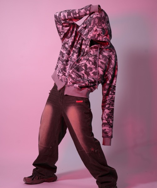 A'GEM/9 × .kom 『LOVE KILLER/ラブ キラー』CAMO LOGO CAT ZIP-UP