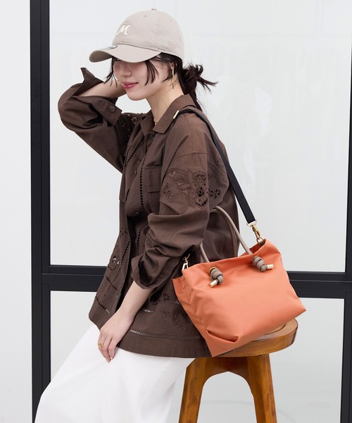 VIOLAd'ORO（ヴィオラドーロ）の「【VIOLAd'ORO】BIANCA-ナイロントートバッグ（トートバッグ・レディース・オレンジ・FREE）」の7枚目の写真