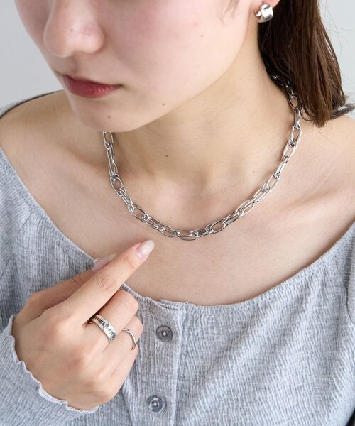 DISCOAT（ディスコート）の「【GOLDY】オーバーラップチェーンネックレス（ネックレス・レディース・シルバー/ゴールド・FREE）」の2枚目の写真