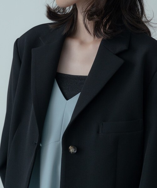 GALLEST（ギャレスト）の「ダブルクロスオーバージャケット（テーラードジャケット・レディース・ブラック/ベージュ・38/34）」の4枚目の写真