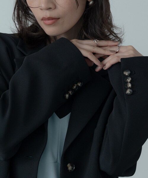 GALLEST（ギャレスト）の「ダブルクロスオーバージャケット（テーラードジャケット・レディース・ブラック/ベージュ・38/34）」の7枚目の写真