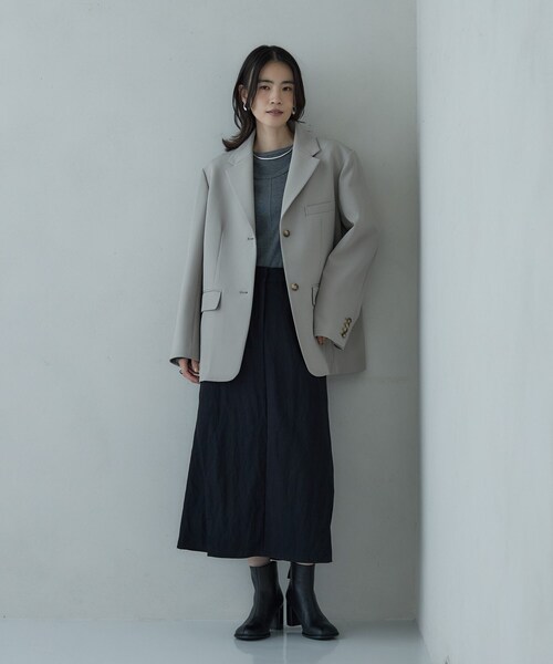 GALLEST（ギャレスト）の「ダブルクロスオーバージャケット（テーラードジャケット・レディース・ブラック/ベージュ・38/34）」の8枚目の写真