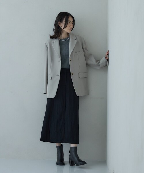 GALLEST（ギャレスト）の「ダブルクロスオーバージャケット（テーラードジャケット・レディース・ブラック/ベージュ・38/34）」の9枚目の写真