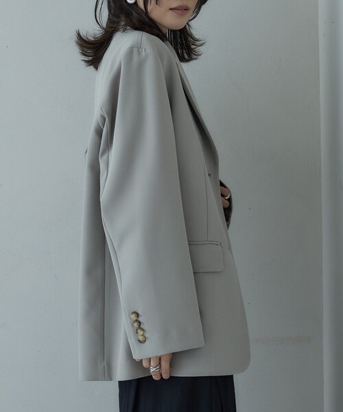 GALLEST（ギャレスト）の「ダブルクロスオーバージャケット（テーラードジャケット・レディース・ブラック/ベージュ・38/34）」の11枚目の写真