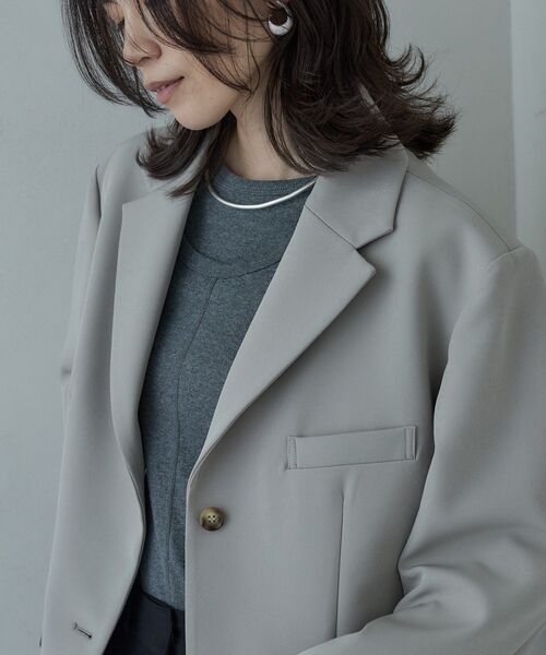 GALLEST（ギャレスト）の「ダブルクロスオーバージャケット（テーラードジャケット・レディース・ブラック/ベージュ・38/34）」の14枚目の写真