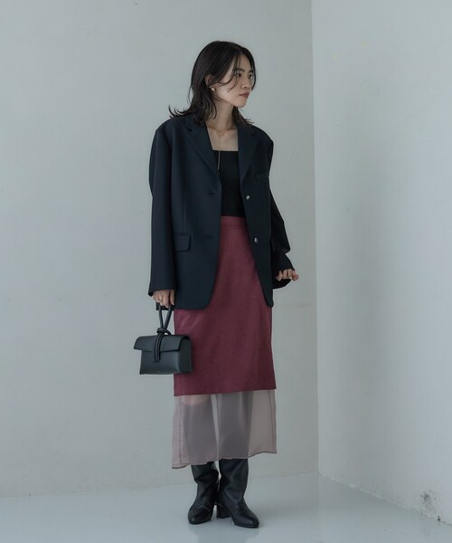 GALLEST（ギャレスト）の「ダブルクロスオーバージャケット（テーラードジャケット・レディース・ブラック/ベージュ・38/34）」の17枚目の写真