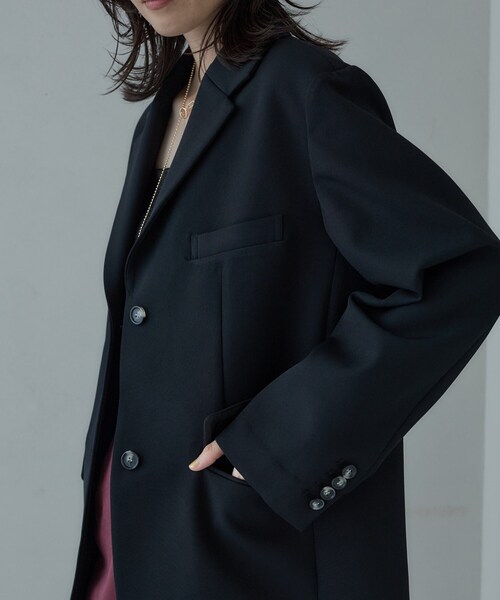 GALLEST（ギャレスト）の「ダブルクロスオーバージャケット（テーラードジャケット・レディース・ブラック/ベージュ・38/34）」の19枚目の写真