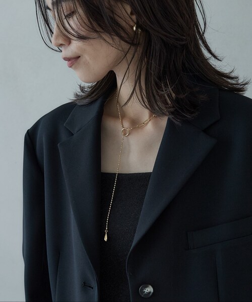 GALLEST（ギャレスト）の「ダブルクロスオーバージャケット（テーラードジャケット・レディース・ブラック/ベージュ・38/34）」の21枚目の写真