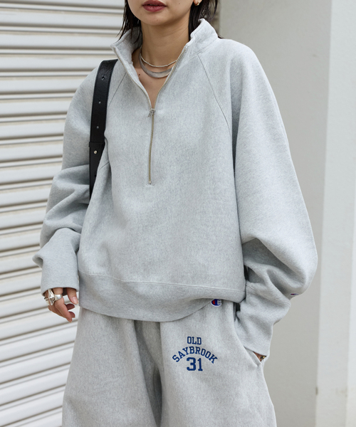 Champion × JS 別注 ハーフジップ スウェット XL 別注【CHAMPION/チャンピオン】for JS ハーフジップスウェット