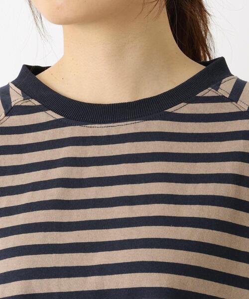 one'sterrace(ワンズテラス)の「ゆったりラグラン 7分袖ボーダープルオーバー(Tシャツ/カットソー・レディース・ブルー系その他7/ブラック系8/ブラウン系8/ネイビー系5・02)」の8枚目の写真