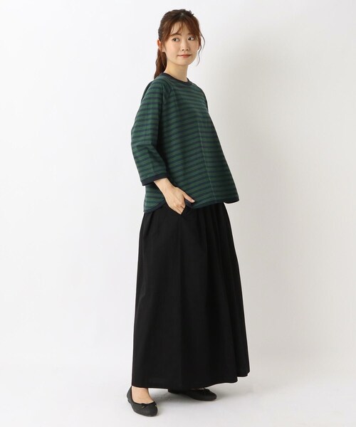 one'sterrace(ワンズテラス)の「ゆったりラグラン 7分袖ボーダープルオーバー(Tシャツ/カットソー・レディース・ブルー系その他7/ブラック系8/ブラウン系8/ネイビー系5・02)」の17枚目の写真