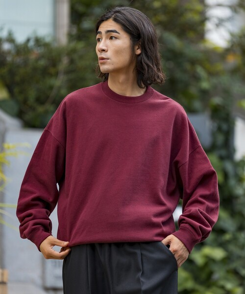FREAK'S STORE(フリークスストア)の「限定展開 12oz Short Length ヘビーウェイト クルーネックスウェット/ショート丈(スウェット・メンズ・ブラック/ネイビー/アッシュグレー/スミクロ/グリーン/杢グレー/バーガンディー・SMALL/MEDIUM/LARGE)」の7枚目の写真