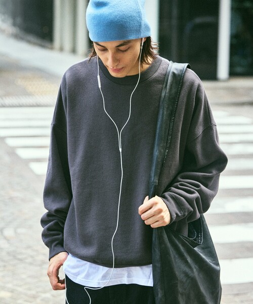 FREAK'S STORE(フリークスストア)の「限定展開 12oz Short Length ヘビーウェイト クルーネックスウェット/ショート丈(スウェット・メンズ・ブラック/ネイビー/アッシュグレー/スミクロ/グリーン/杢グレー/バーガンディー・SMALL/MEDIUM/LARGE)」の3枚目の写真