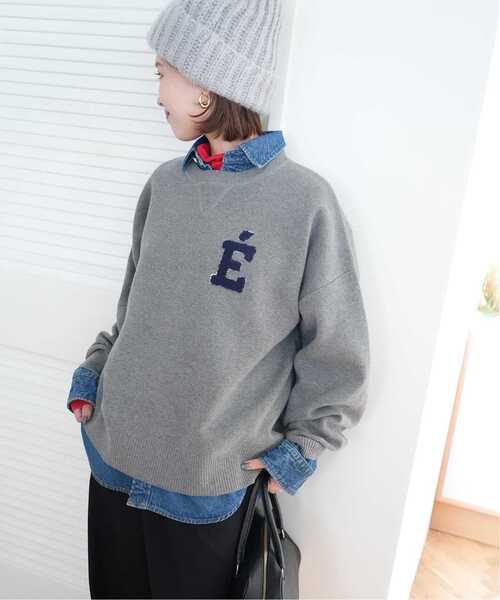 WEB限定カラー有り/追加》サガラ刺繍スウェットライクニット（ニット