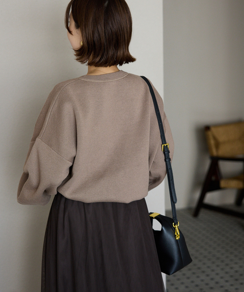 WEB限定カラー有り/追加》サガラ刺繍スウェットライクニット（ニット