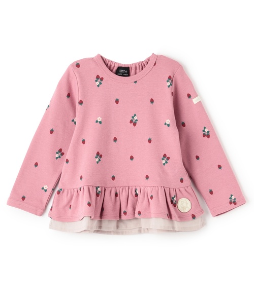petit main(プティマイン)の「【オーガニック】ペプラム長袖Tシャツ(Tシャツ/カットソー・キッズ・ライトブルー/オフホワイト/ブルー/アイボリー/スモークピンク・110cm/100cm/120cm/90cm/130cm/80cm)」の5枚目の写真