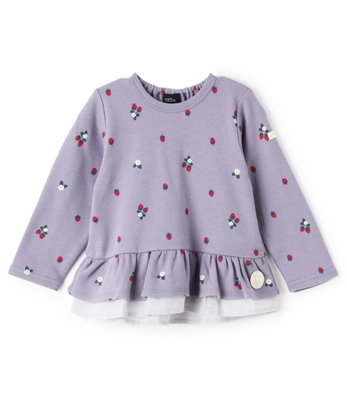 petit main(プティマイン)の「【オーガニック】ペプラム長袖Tシャツ(Tシャツ/カットソー・キッズ・ライトブルー/オフホワイト/ブルー/アイボリー/スモークピンク・110cm/100cm/120cm/90cm/130cm/80cm)」の4枚目の写真