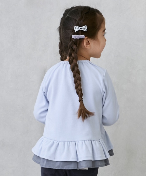 petit main(プティマイン)の「【オーガニック】ペプラム長袖Tシャツ(Tシャツ/カットソー・キッズ・ライトブルー/オフホワイト/ブルー/アイボリー/スモークピンク・110cm/100cm/120cm/90cm/130cm/80cm)」の7枚目の写真