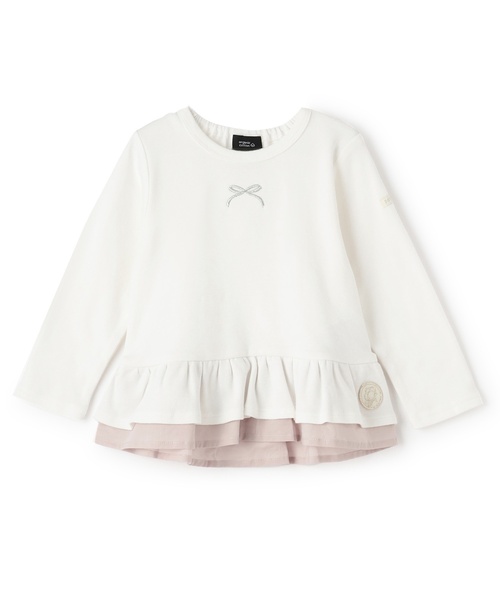 petit main(プティマイン)の「【オーガニック】ペプラム長袖Tシャツ(Tシャツ/カットソー・キッズ・ライトブルー/オフホワイト/ブルー/アイボリー/スモークピンク・110cm/100cm/120cm/90cm/130cm/80cm)」の12枚目の写真