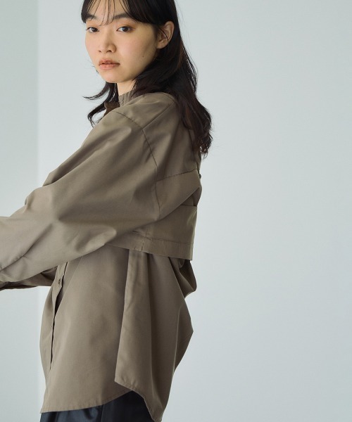 VICKY（ビッキー）の「ブロードビスチェ付きブラウス≪手洗い可能≫（シャツ/ブラウス・レディース・オフホワイト/サックスブルー/ブラウン/ダークグレー・M）」の10枚目の写真