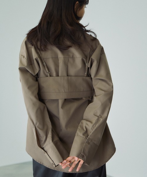 VICKY（ビッキー）の「ブロードビスチェ付きブラウス≪手洗い可能≫（シャツ/ブラウス・レディース・オフホワイト/サックスブルー/ブラウン/ダークグレー・M）」の11枚目の写真