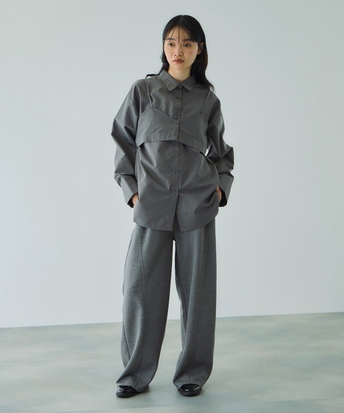 VICKY（ビッキー）の「ブロードビスチェ付きブラウス≪手洗い可能≫（シャツ/ブラウス・レディース・オフホワイト/サックスブルー/ブラウン/ダークグレー・M）」の15枚目の写真