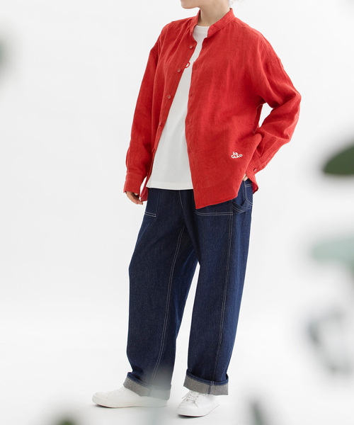 セール】リネンバンドカラーシャツ（シャツ/ブラウス）｜nop de nod