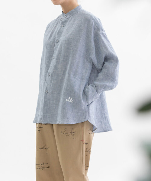 セール】リネンバンドカラーシャツ（シャツ/ブラウス）｜nop de nod