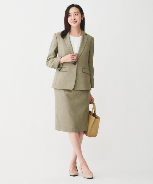 UNTITLED（アンタイトル）の「【洗える/お仕事スーツ】ドライメランジ テーラードジャケット（テーラードジャケット・レディース・チャコールグレー/ベージュ/ネイビー/チャコール/ベージュ系5・00/01/02/03/04/42/44/46/48/50）」の15枚目の写真