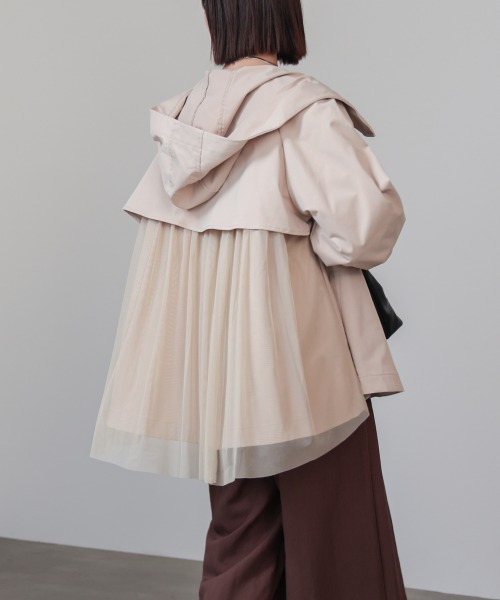 Bou Jeloud(ブージュルード)の「撥水加工バックチュールブルゾン(ブルゾン・レディース・ネイビー/ベージュ・M)」の1枚目の写真