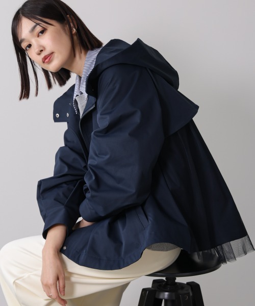 Bou Jeloud(ブージュルード)の「撥水加工バックチュールブルゾン(ブルゾン・レディース・ネイビー/ベージュ・M)」の2枚目の写真