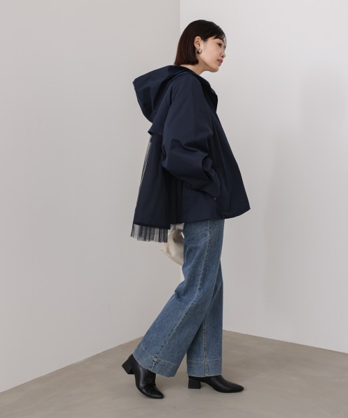 Bou Jeloud(ブージュルード)の「撥水加工バックチュールブルゾン(ブルゾン・レディース・ネイビー/ベージュ・M)」の5枚目の写真