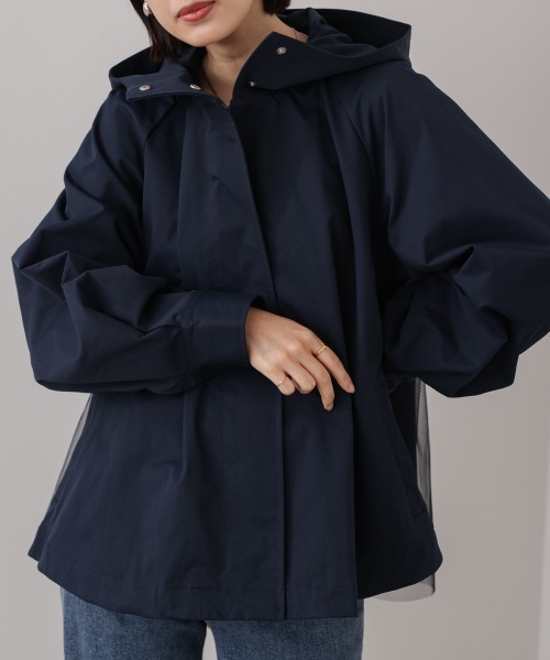 Bou Jeloud(ブージュルード)の「撥水加工バックチュールブルゾン(ブルゾン・レディース・ネイビー/ベージュ・M)」の9枚目の写真