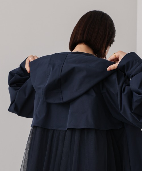 Bou Jeloud(ブージュルード)の「撥水加工バックチュールブルゾン(ブルゾン・レディース・ネイビー/ベージュ・M)」の12枚目の写真