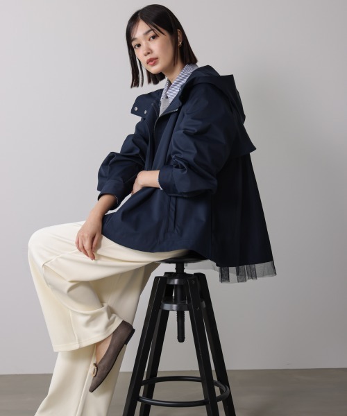 Bou Jeloud(ブージュルード)の「撥水加工バックチュールブルゾン(ブルゾン・レディース・ネイビー/ベージュ・M)」の21枚目の写真