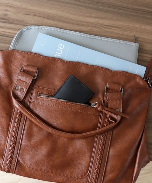 florist（フローリスト）の「【A4収納可・2WAY】アミアゲデザイントートバッグ/ショルダーバッグ/ビジネスバッグ（トートバッグ・レディース・ブラック/モカ/キャメル・FREE）」の11枚目の写真