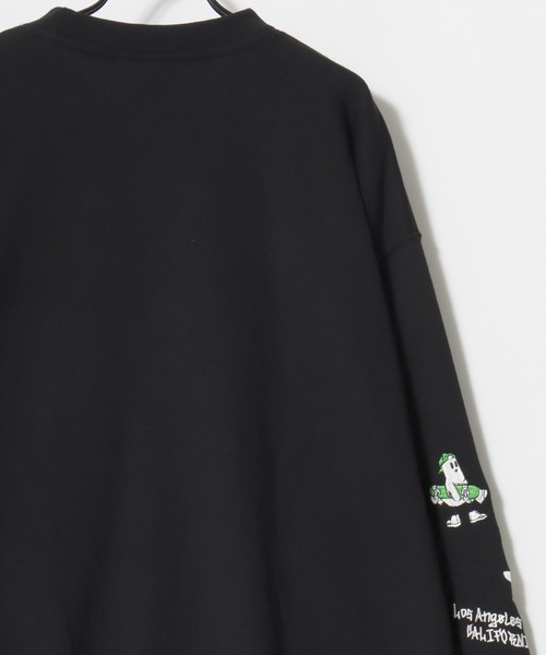 VISION STREET WEAR（ヴィジョンストリートウェア）の「VISION STREET WEAR/ヴィジョンストリートウェア オーバーサイズ 裏毛 ゴースト袖プリント クマバックプリント ロゴ ワンポイント刺繍 スウェット トレーナー/レディース メンズ（スウェット・メンズ・オフホワイト/チャコールグレー/アッシュグレー/ワイン/グレー系その他/ブラック/ホワイト系その他/グレー系その他2/ブラック系その他・LL/M/L）」の15枚目の写真