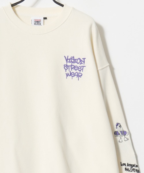 VISION STREET WEAR（ヴィジョンストリートウェア）の「VISION STREET WEAR/ヴィジョンストリートウェア オーバーサイズ 裏毛 ゴースト袖プリント クマバックプリント ロゴ ワンポイント刺繍 スウェット トレーナー/レディース メンズ（スウェット・メンズ・オフホワイト/チャコールグレー/アッシュグレー/ワイン/グレー系その他/ブラック/ホワイト系その他/グレー系その他2/ブラック系その他・LL/M/L）」の18枚目の写真