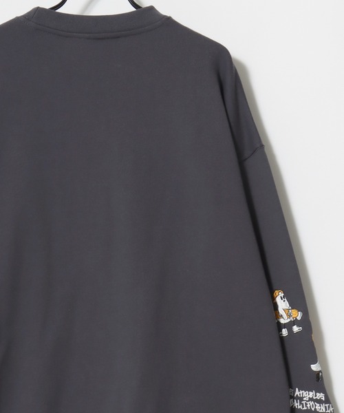 VISION STREET WEAR（ヴィジョンストリートウェア）の「VISION STREET WEAR/ヴィジョンストリートウェア オーバーサイズ 裏毛 ゴースト袖プリント クマバックプリント ロゴ ワンポイント刺繍 スウェット トレーナー/レディース メンズ（スウェット・メンズ・オフホワイト/チャコールグレー/アッシュグレー/ワイン/グレー系その他/ブラック/ホワイト系その他/グレー系その他2/ブラック系その他・LL/M/L）」の13枚目の写真